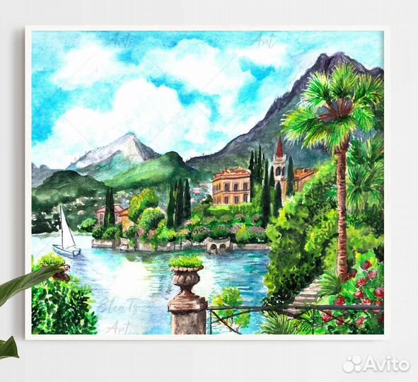 Картина акварель пейзаж 