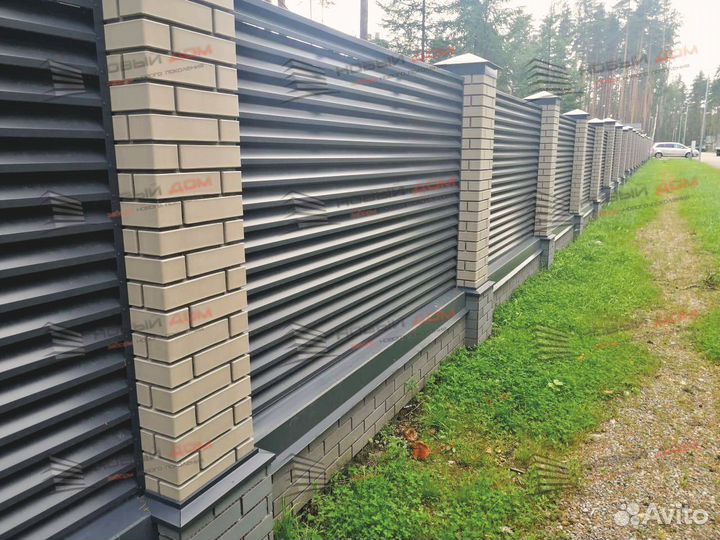 Забор жалюзи металлический