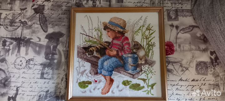 Картина вышитая крестом ручная работа