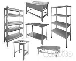 Стол, стеллаж, ванна моечная, зонт из нержавейки