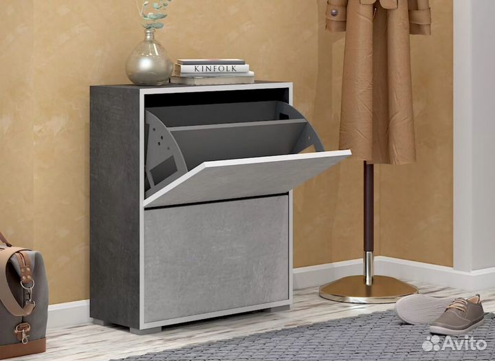 Обувница ошк-201 бетон темный/светлый