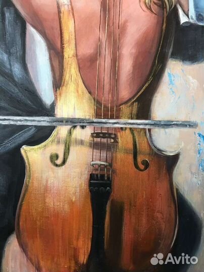Картина маслом девушка скрипка