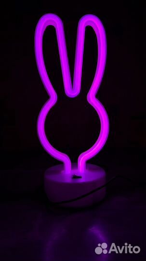 Неоновый светильник Зайчик