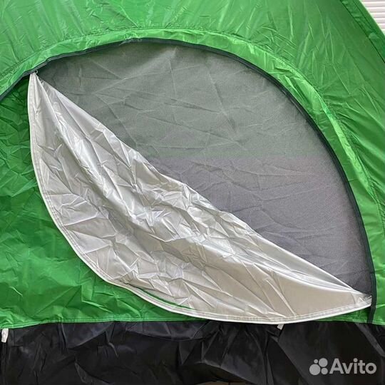 Палатка 4 места 1 слой быстросборная оранжево зеле