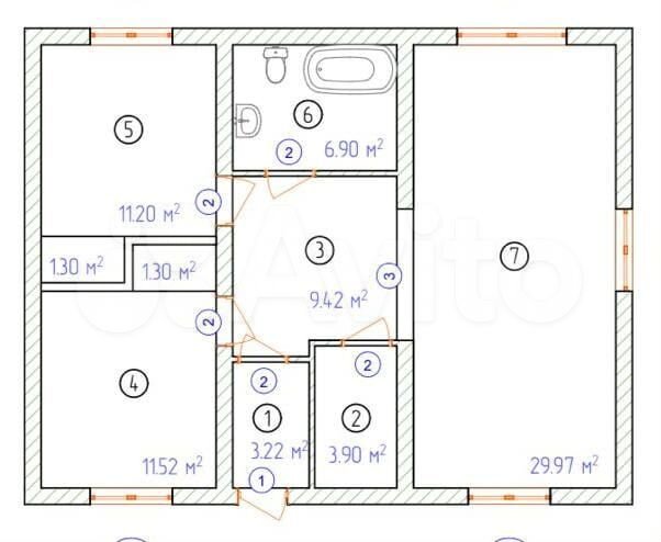 Коттедж 85 м² на участке 5 сот.