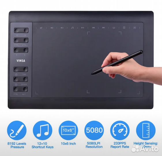 Графический планшет Vinsa VIN1060Plus
