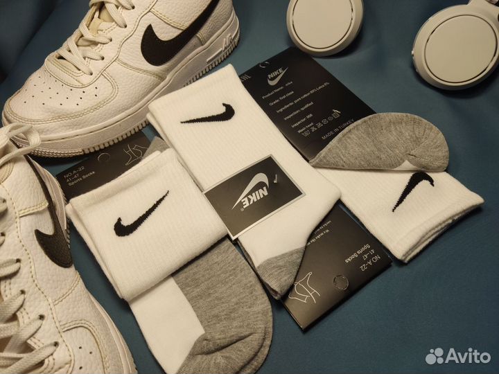 Носки nike высокие белые