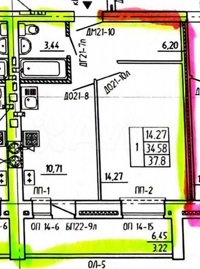 1-к. квартира, 37,8 м², 9/10 эт.