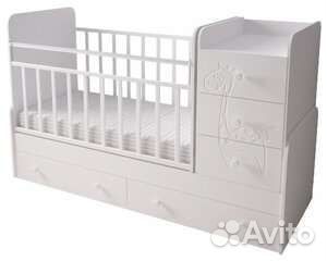 Детская кроватка трансформер с маятником