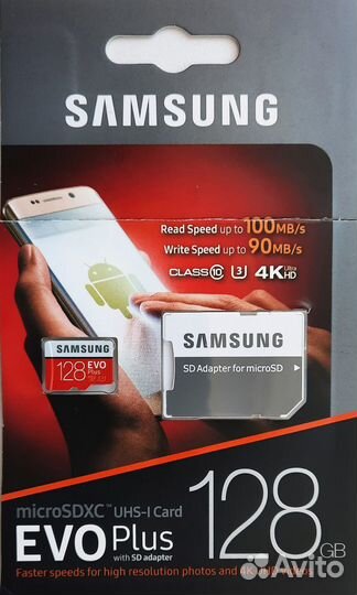 Samsung Evo Plus 128 GB micro sdxc 4K (Оригинал)