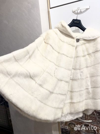 Шуба норковая mala mati белая с капюшоном