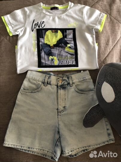 Шорты джинсовые для девочки на рост 146-152 см