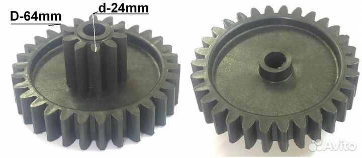 Шестерня D64/24, H30/13, отв.-8mm, зуб-30/10.(прям