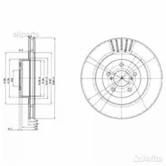 Delphi BG3413 Диск торм передн Subaru Forester Imp