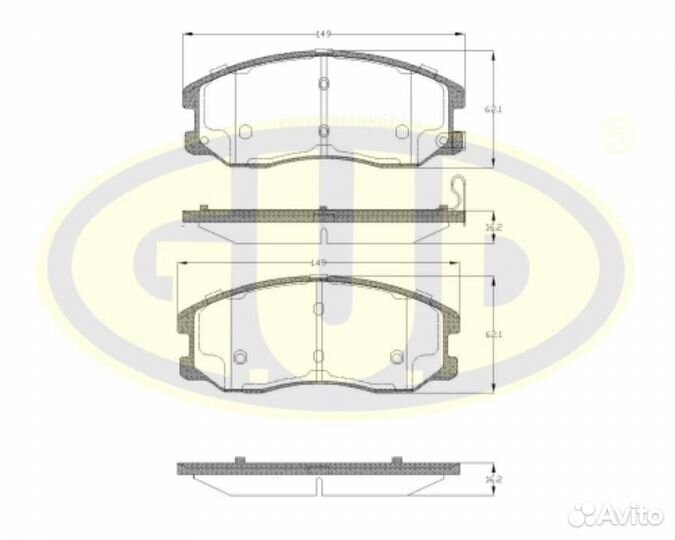 GUD GBP126112 Колодки тормозные дисковые перед