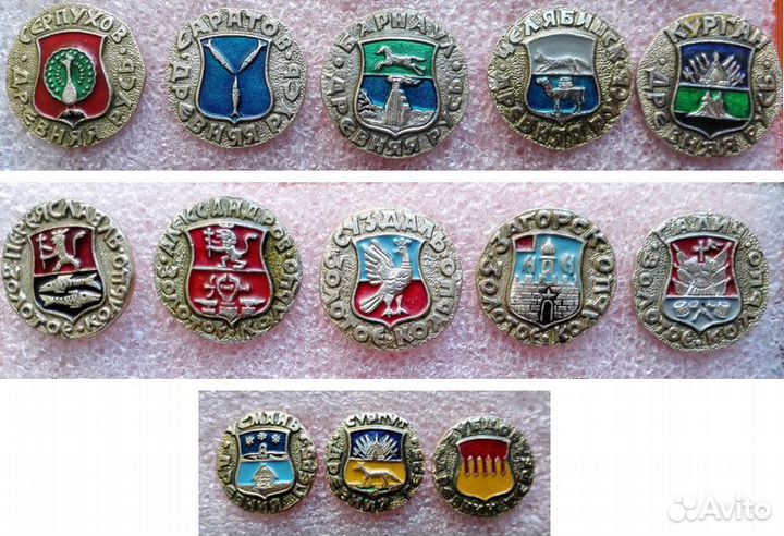Значки Гербы Золотое Кольцо 3-5 шт
