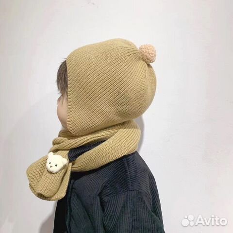 Шапка с шарфом детская