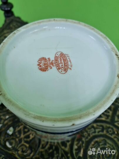 Огромная кружка.Фарфор Кузнецов. 19 век