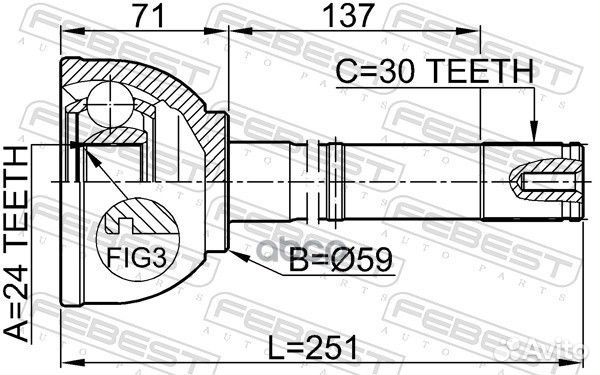 ШРУС 0110-058 0110-058 Febest