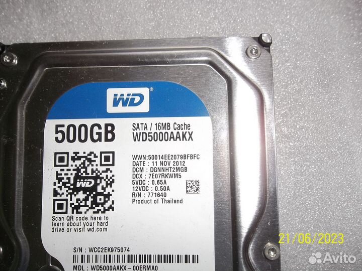 WD WD5000aakx 500GB