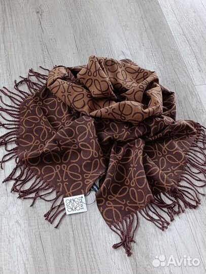 Кашемировый шарф палантин Loewe коричневый