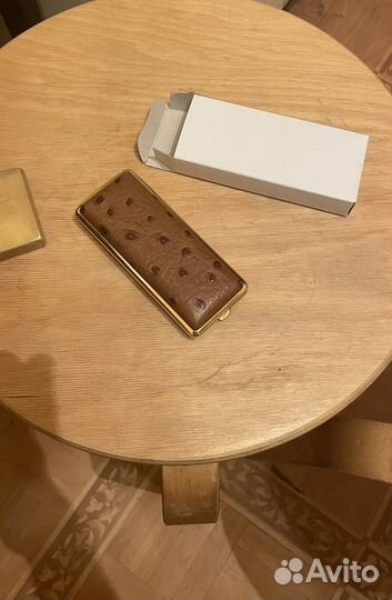 Портсигар кожаный. Сигаретница. Страус