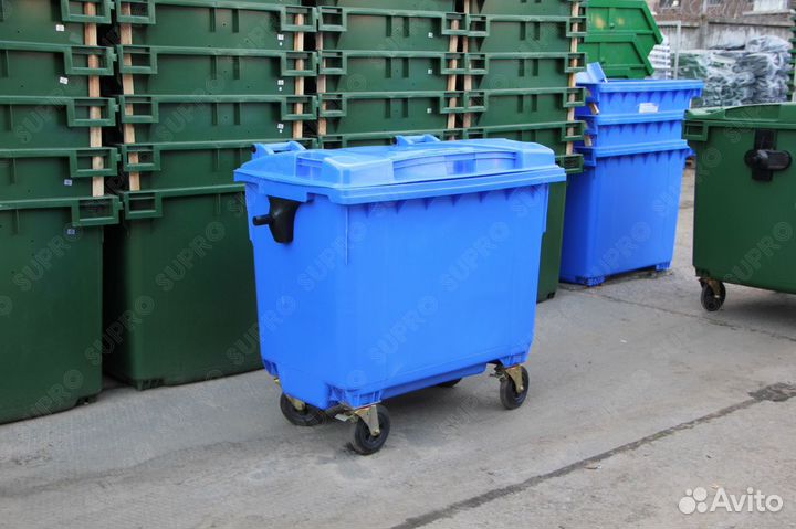 Пластиковый бак для мусора 660л Ш6727