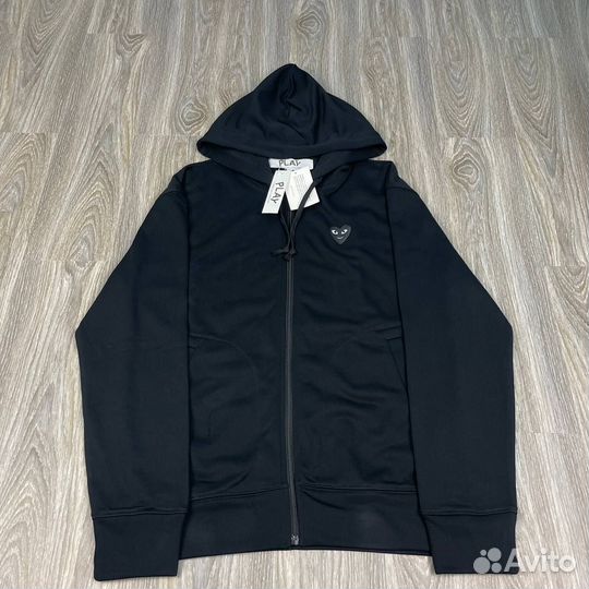 Зип худи comme des garcons play надписи