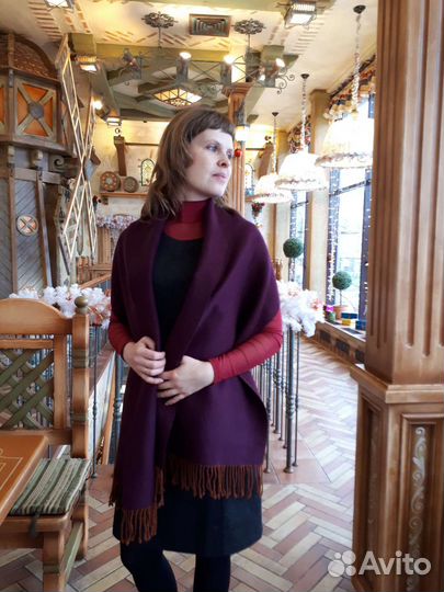 Палантин тканый теплый. зимний вариант