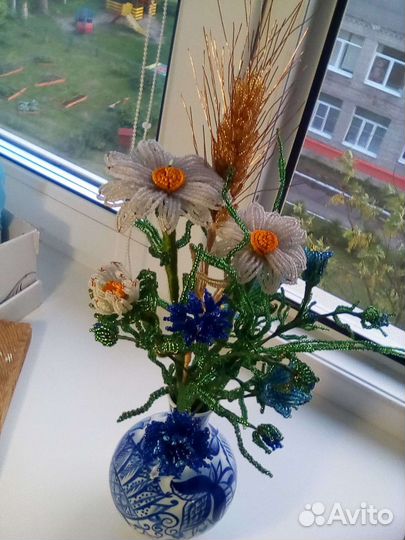 Полевые цветы из биссера