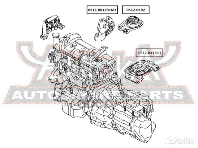 Подушка двигателя левая mazda 3 BK 2003-2008 05