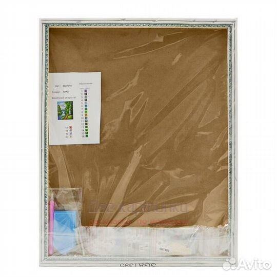 Алмазная мозаика 40x50 Голубые птицы на цветущих