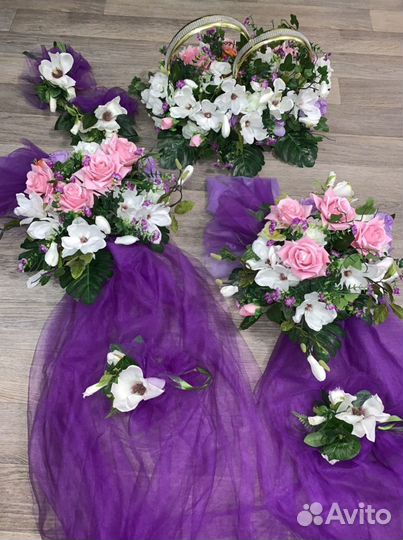 Свадебные украшения на машины прокат