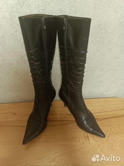 Сапоги женские кожаные 38
