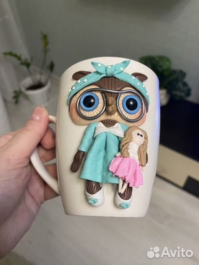 Кружки с декором из полимерной глины