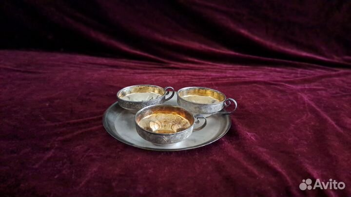 Мороженицы мельхор золочение СССР