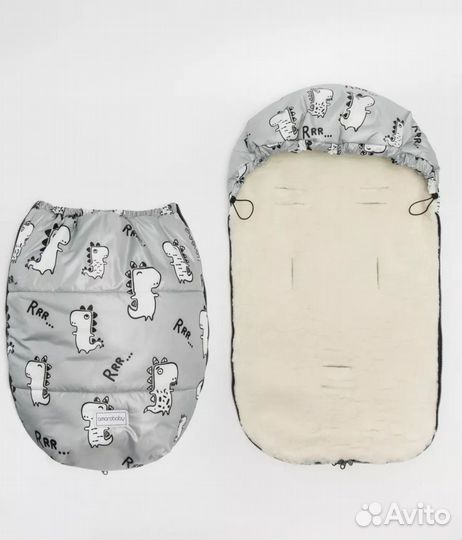 Зимний конверт в коляску на овчине