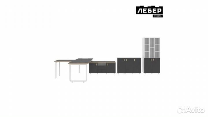 Тумба шкаф с дверцами офисная 80 см Белая