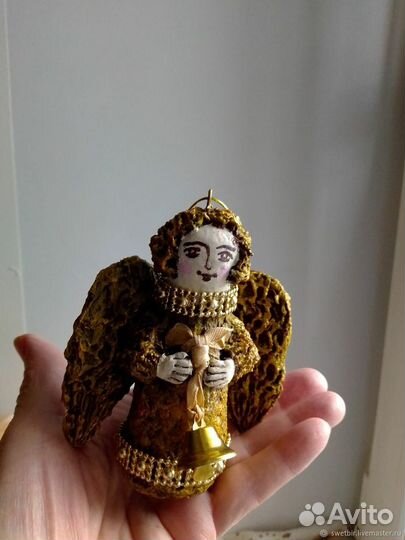 Подарок Ангел рождественский с колокольчиком