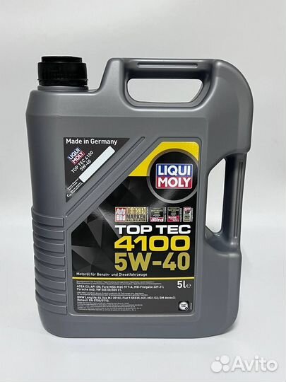 Моторное масло liqui moly TOP TEC 4100 5W40 5L