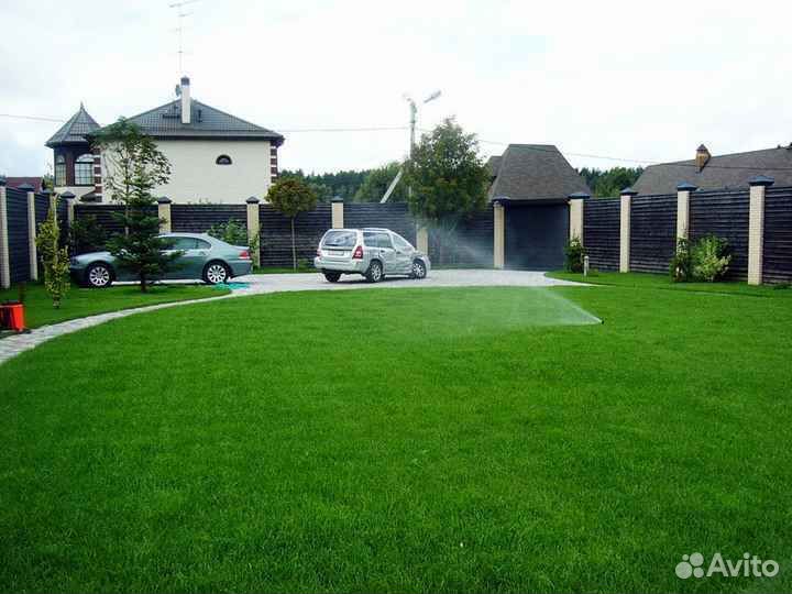 Укладка рулонного газона