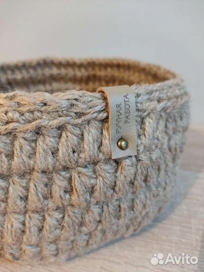 Корзина из джута с крышкой