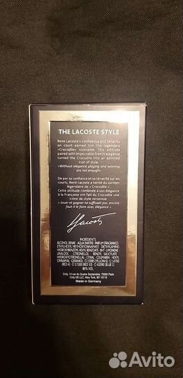 Мужская туалетная вода lacoste