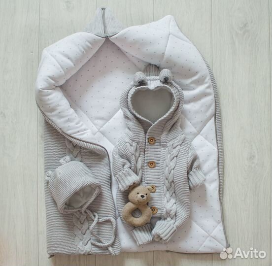 Комплект на выписку Вязаная нежность