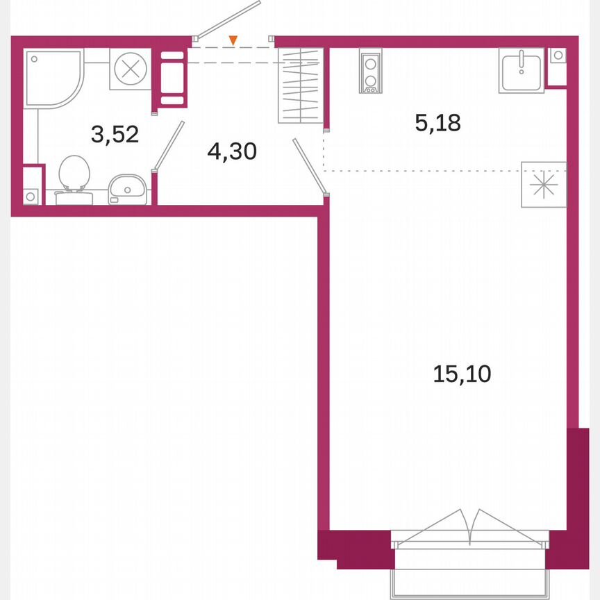 Квартира-студия, 28,1 м², 7/10 эт.