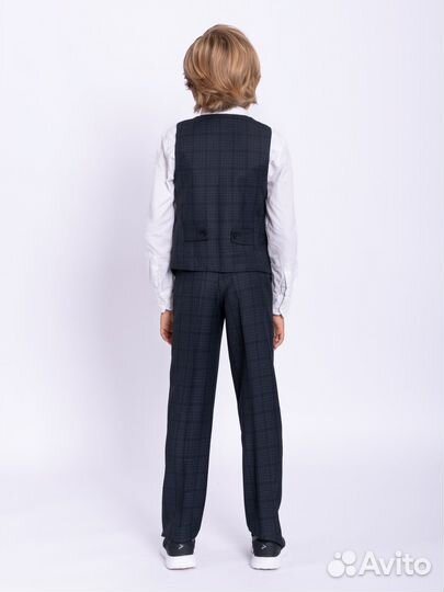 Костюм жилетка и брюки в клетку 128-164