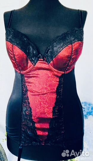 Корсетный топ 44-46 бордовый с кружевом