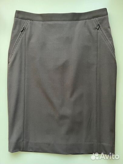 Юбка-карандаш naf naf серо-коричневая