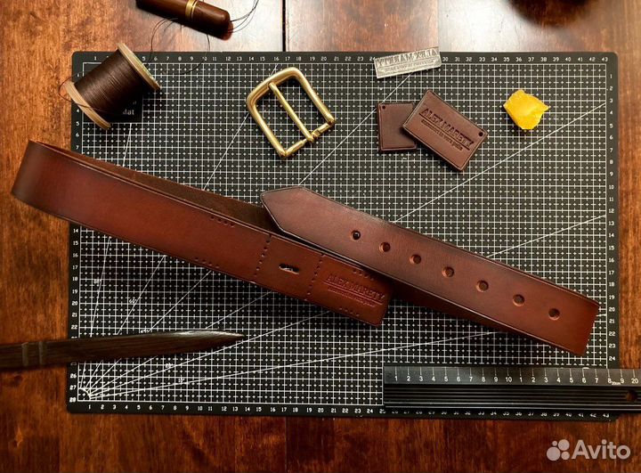 Мужские ремни Авторской работы. Кожа быка