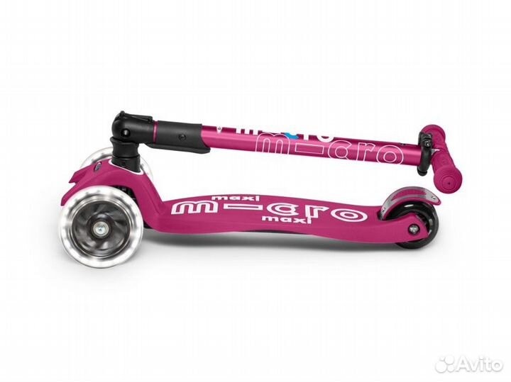Самокат Maxi Micro Deluxe LED складной ягодный нов